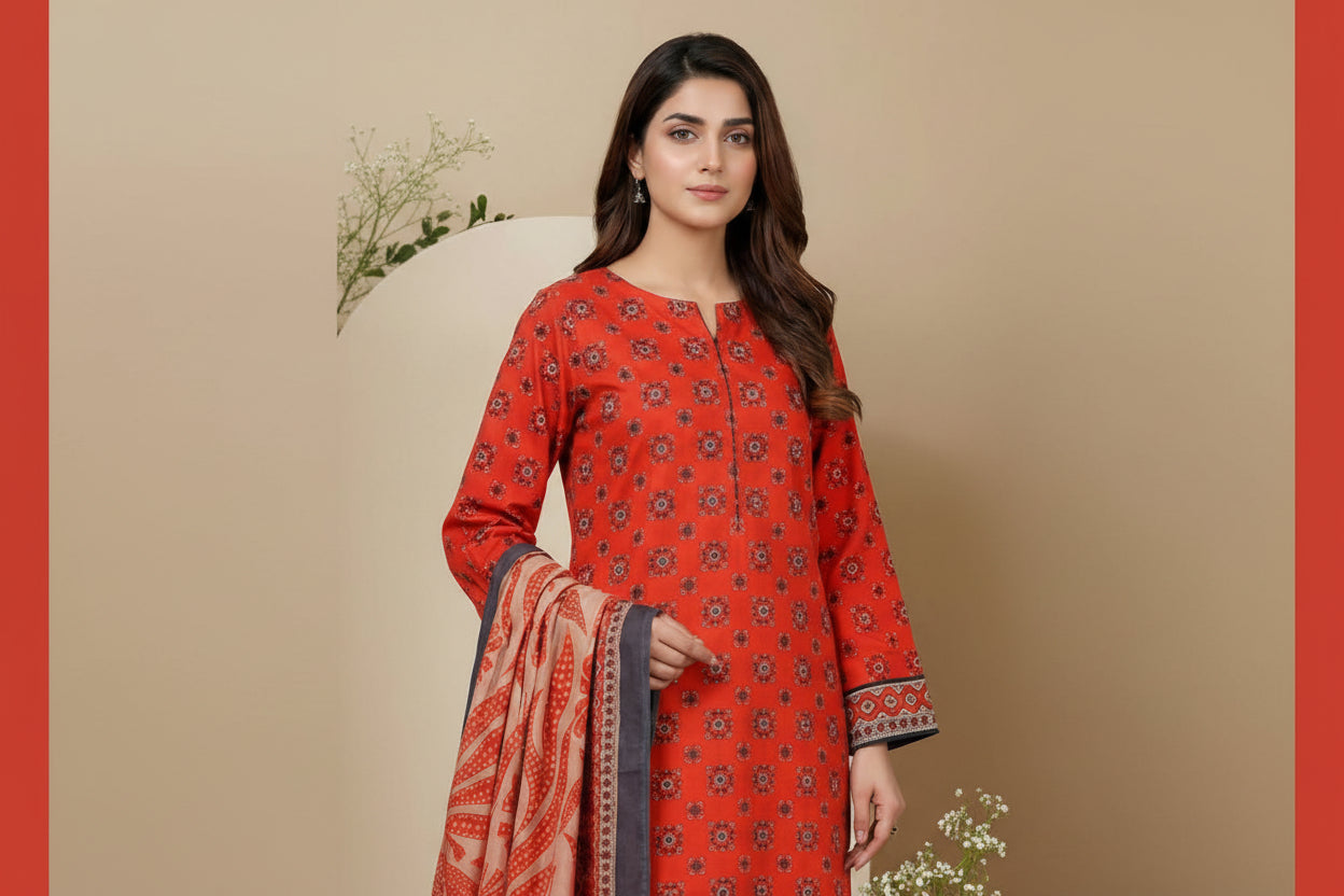 3 PIECE-UNSTITCHED PRINTED LAWN SUIT EDITION 5
