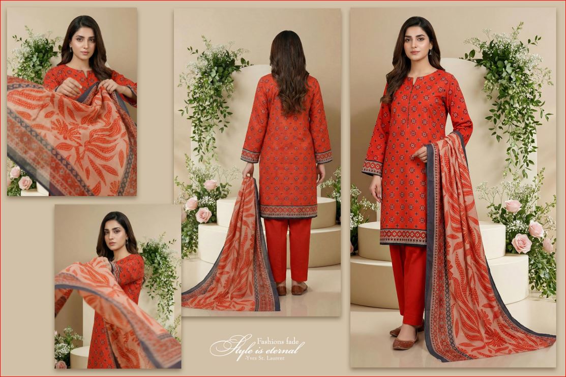 3 PIECE-UNSTITCHED PRINTED LAWN SUIT EDITION 5