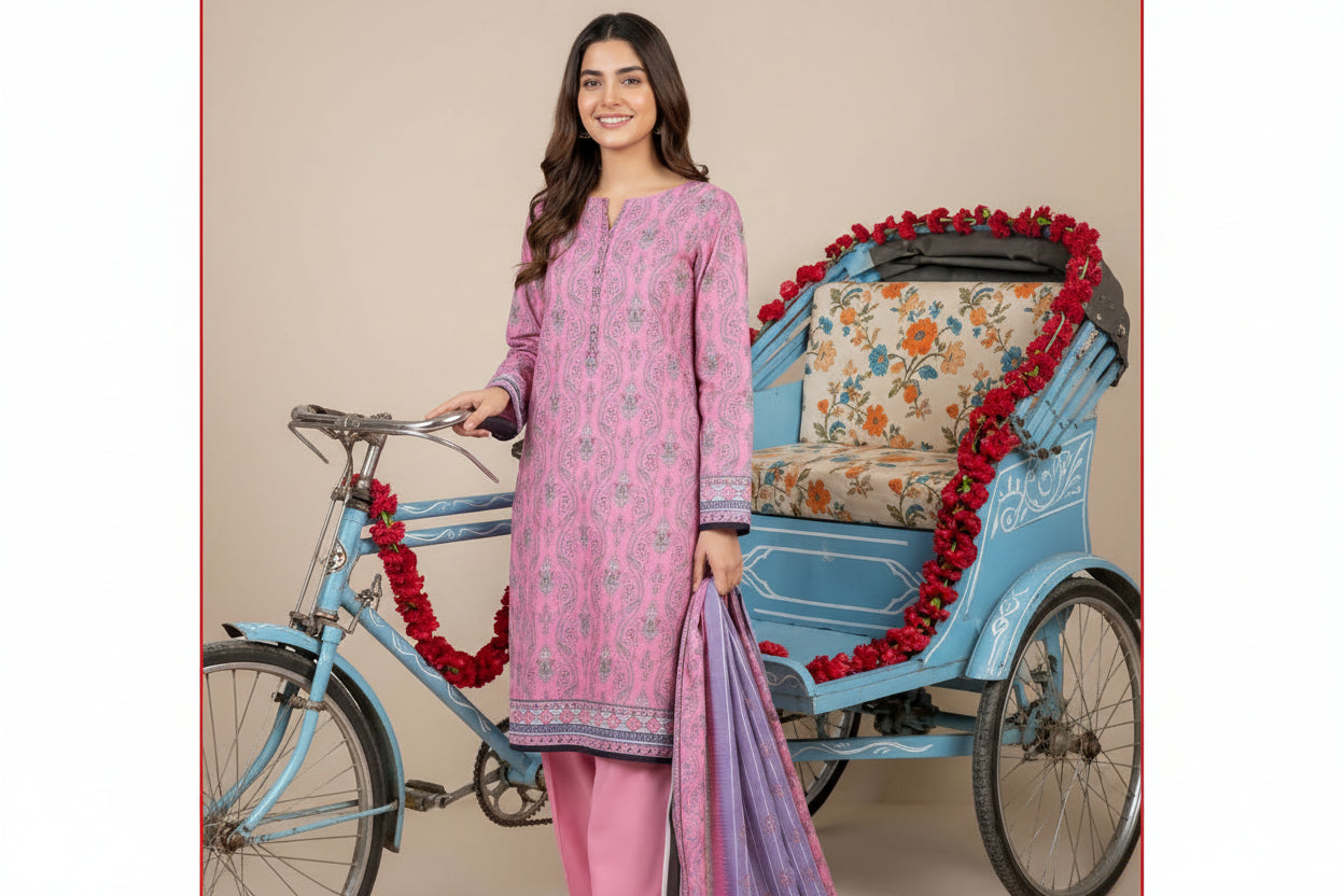 3 PIECE-UNSTITCHED PRINTED LAWN SUIT EDITION 4