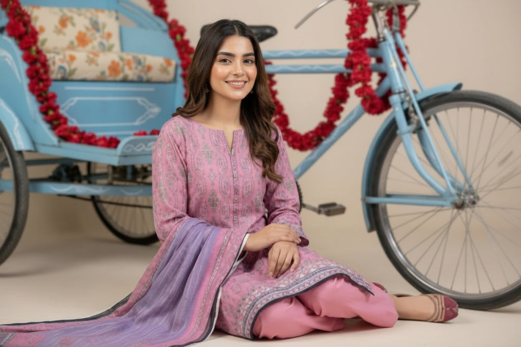 3 PIECE-UNSTITCHED PRINTED LAWN SUIT EDITION 4