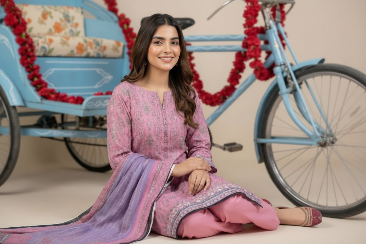 3 PIECE-UNSTITCHED PRINTED LAWN SUIT EDITION 4