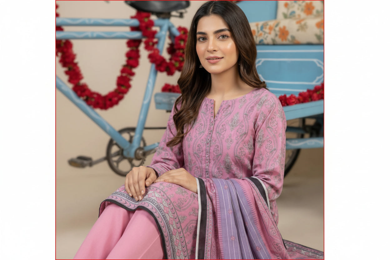 3 PIECE-UNSTITCHED PRINTED LAWN SUIT EDITION 4