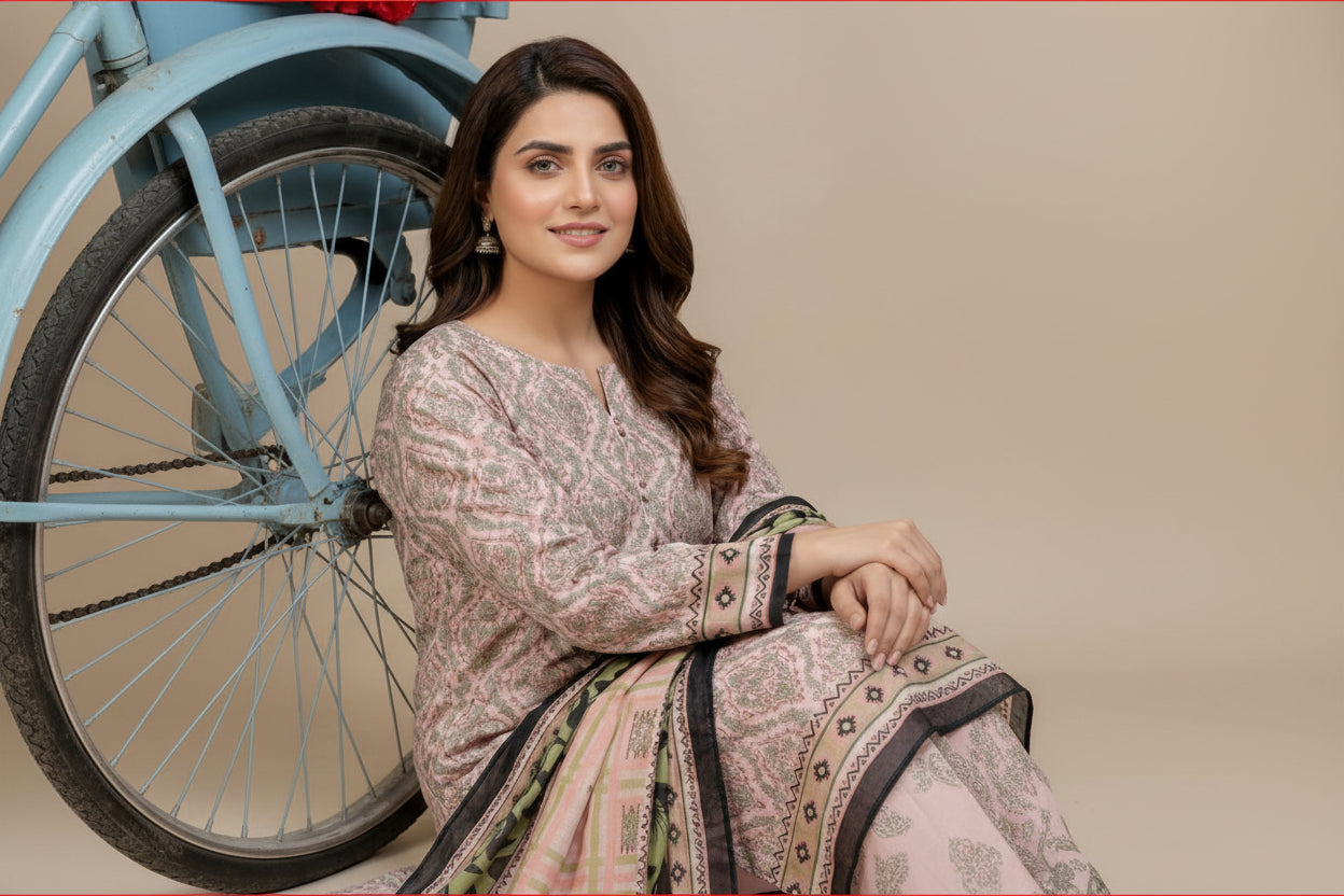 3 PIECE-UNSTITCHED PRINTED LAWN SUIT EDITION 12