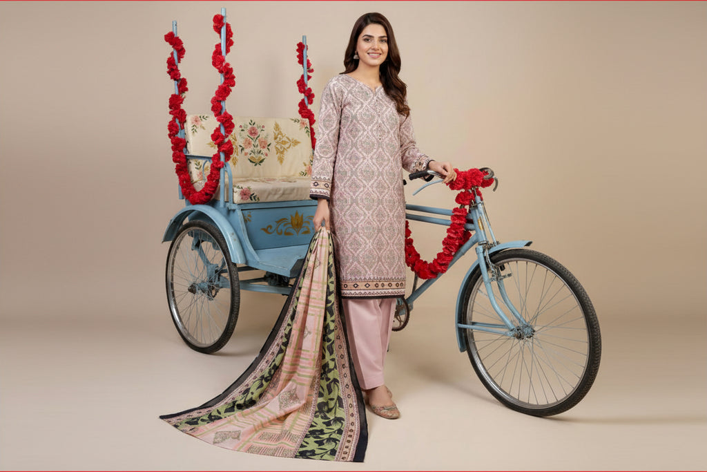 3 PIECE-UNSTITCHED PRINTED LAWN SUIT EDITION 12