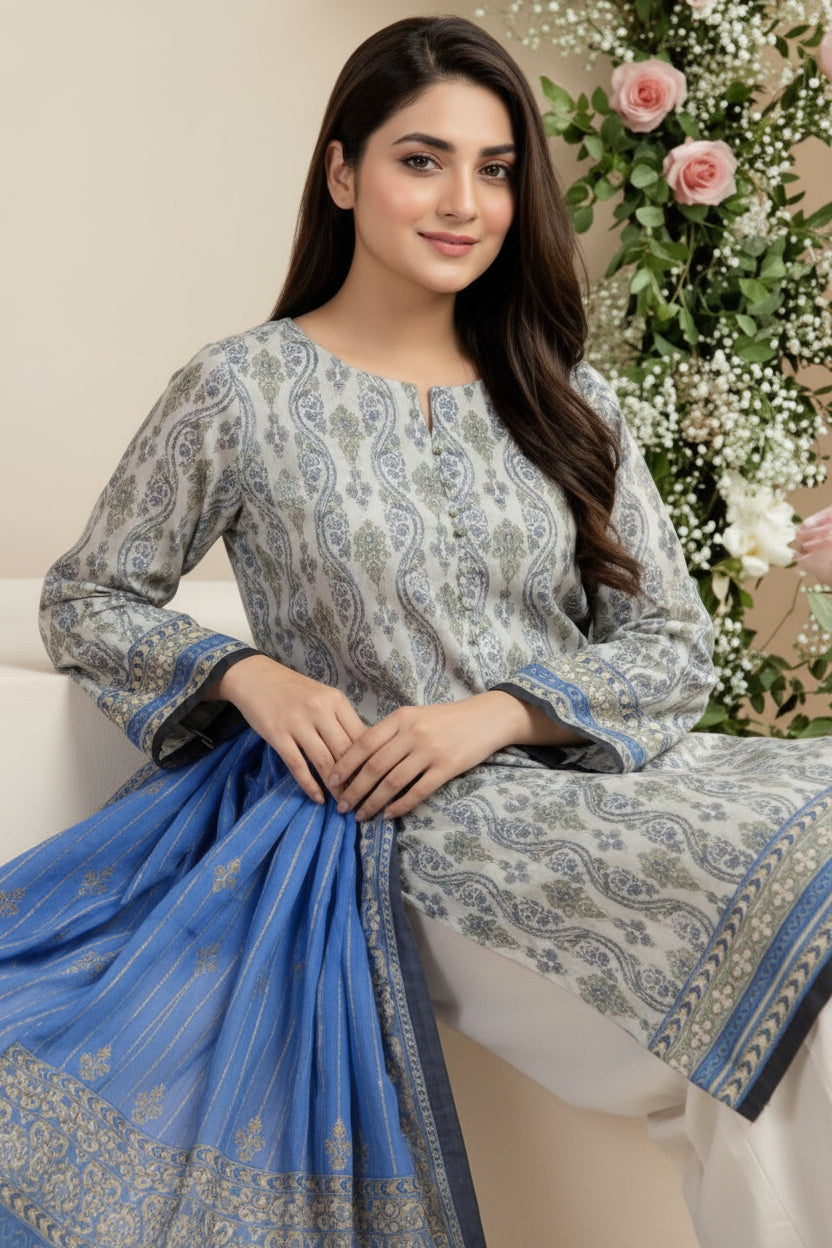 3 PIECE-UNSTITCHED PRINTED LAWN SUIT EDITION 1