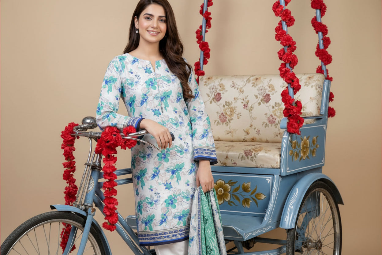 3 PIECE-UNSTITCHED PRINTED LAWN SUIT EDITION 3