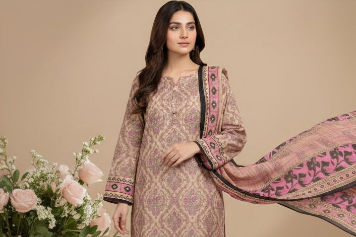 3 PIECE-UNSTITCHED PRINTED LAWN SUIT EDITION 9