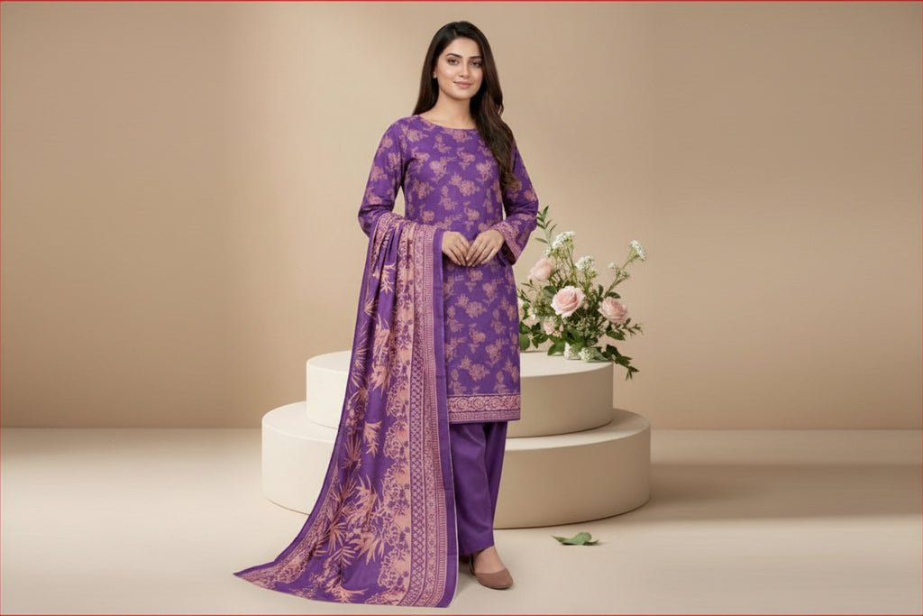 3 PIECE-UNSTITCHED PRINTED LAWN SUIT EDITION 6