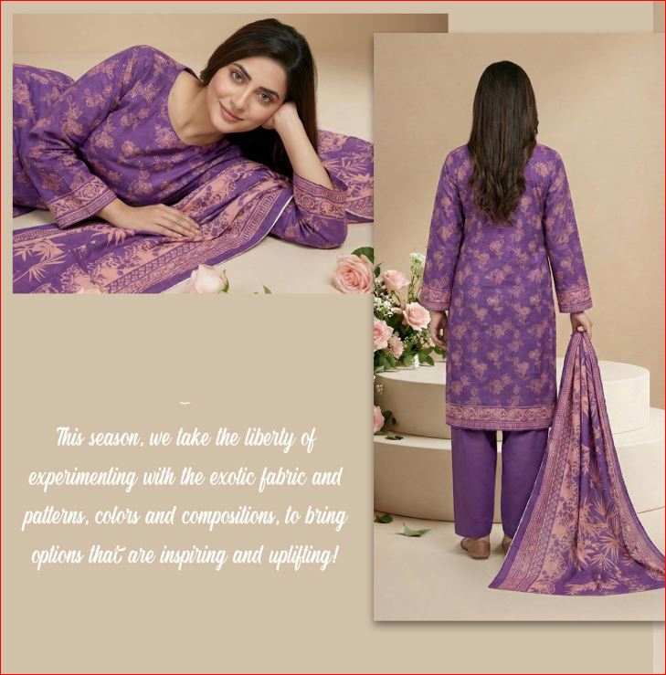3 PIECE-UNSTITCHED PRINTED LAWN SUIT EDITION 6