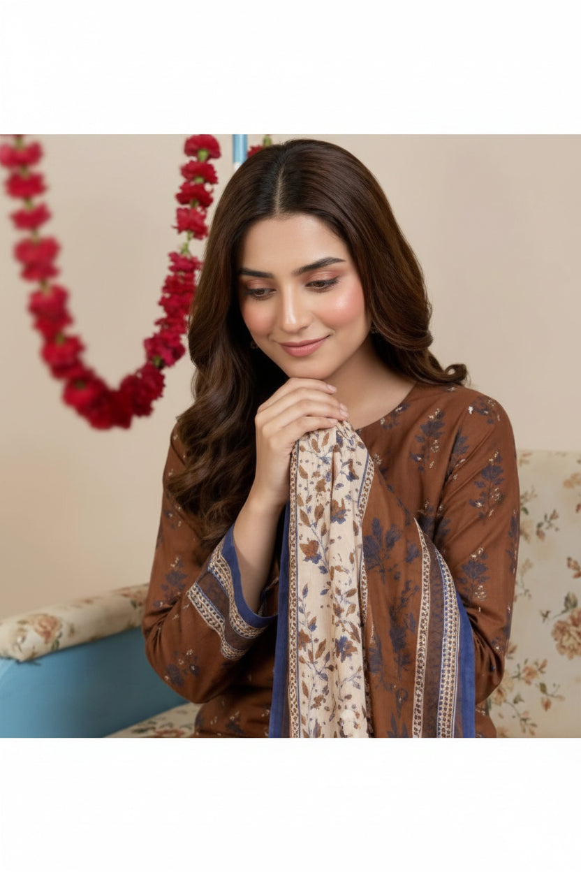 3 PIECE-UNSTITCHED PRINTED LAWN SUIT EDITION 2