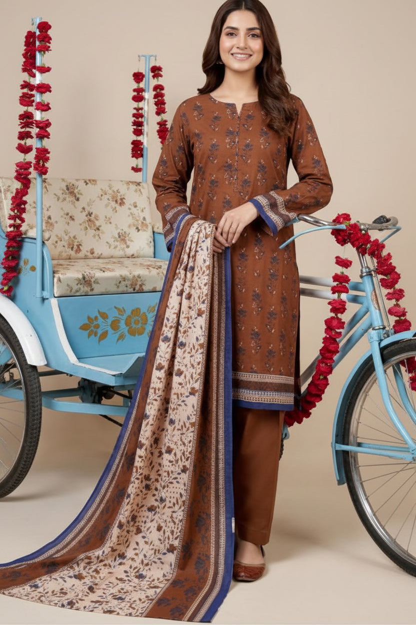 3 PIECE-UNSTITCHED PRINTED LAWN SUIT EDITION 2