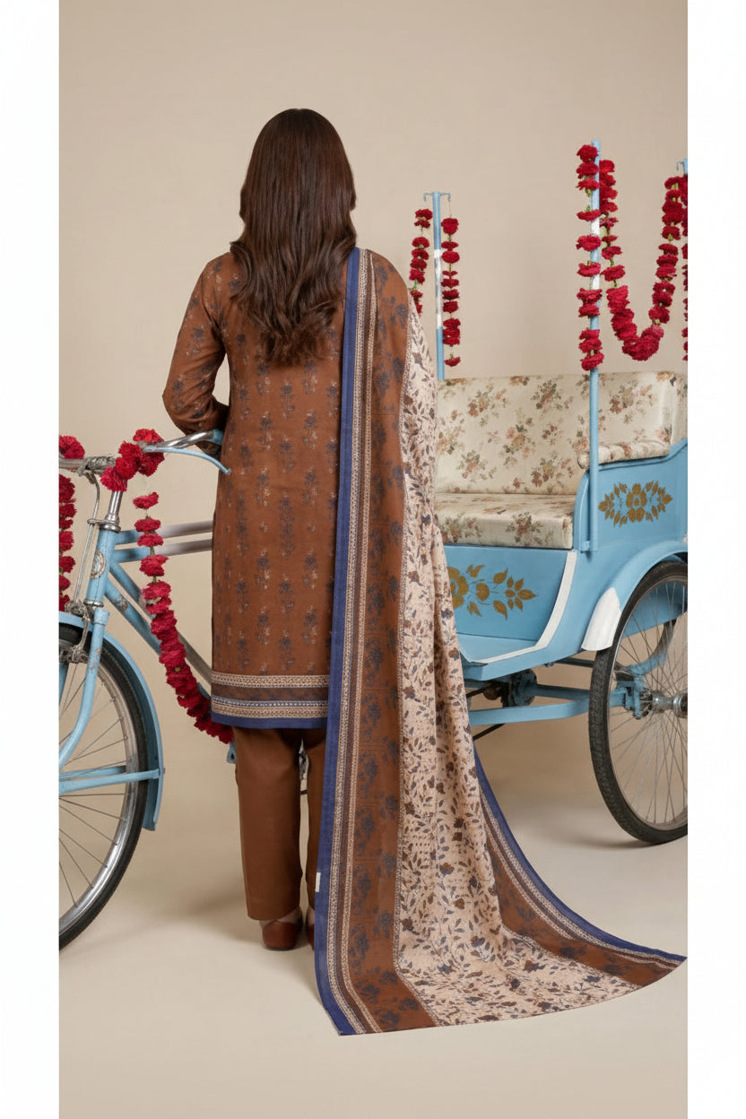3 PIECE-UNSTITCHED PRINTED LAWN SUIT EDITION 2