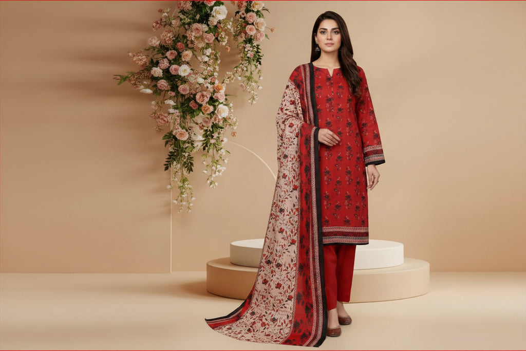 3 PIECE-UNSTITCHED PRINTED LAWN SUIT EDITION 8