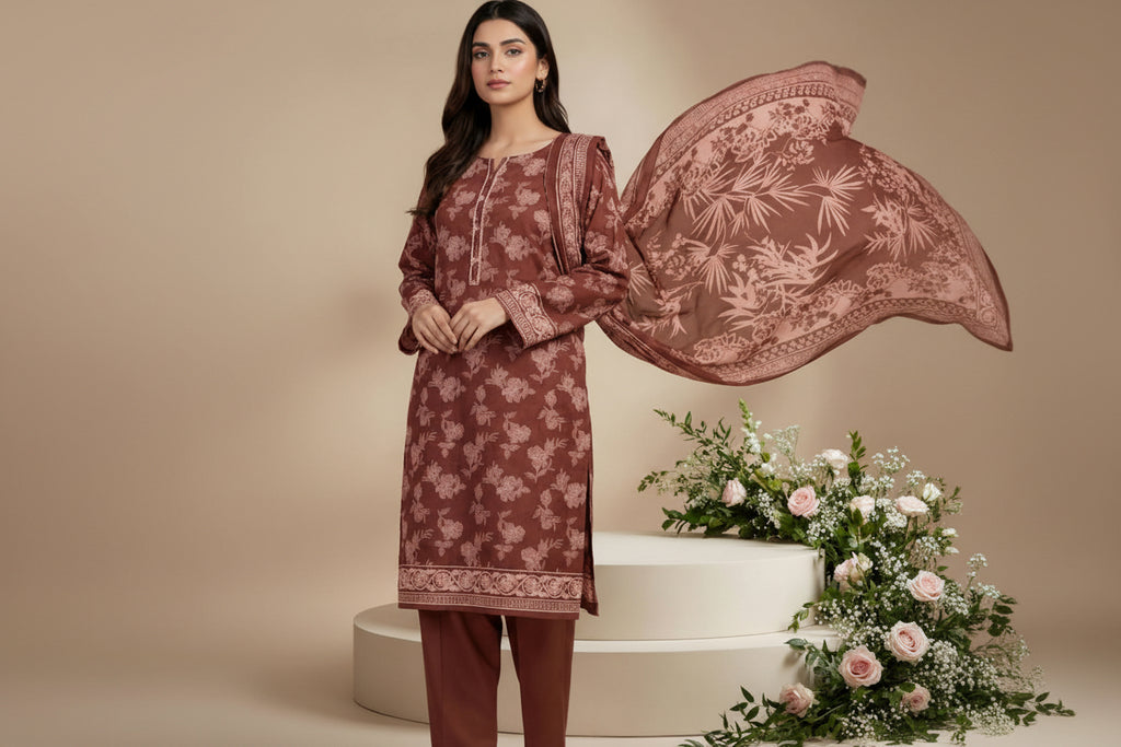 3 PIECE-UNSTITCHED PRINTED LAWN SUIT EDITION 10