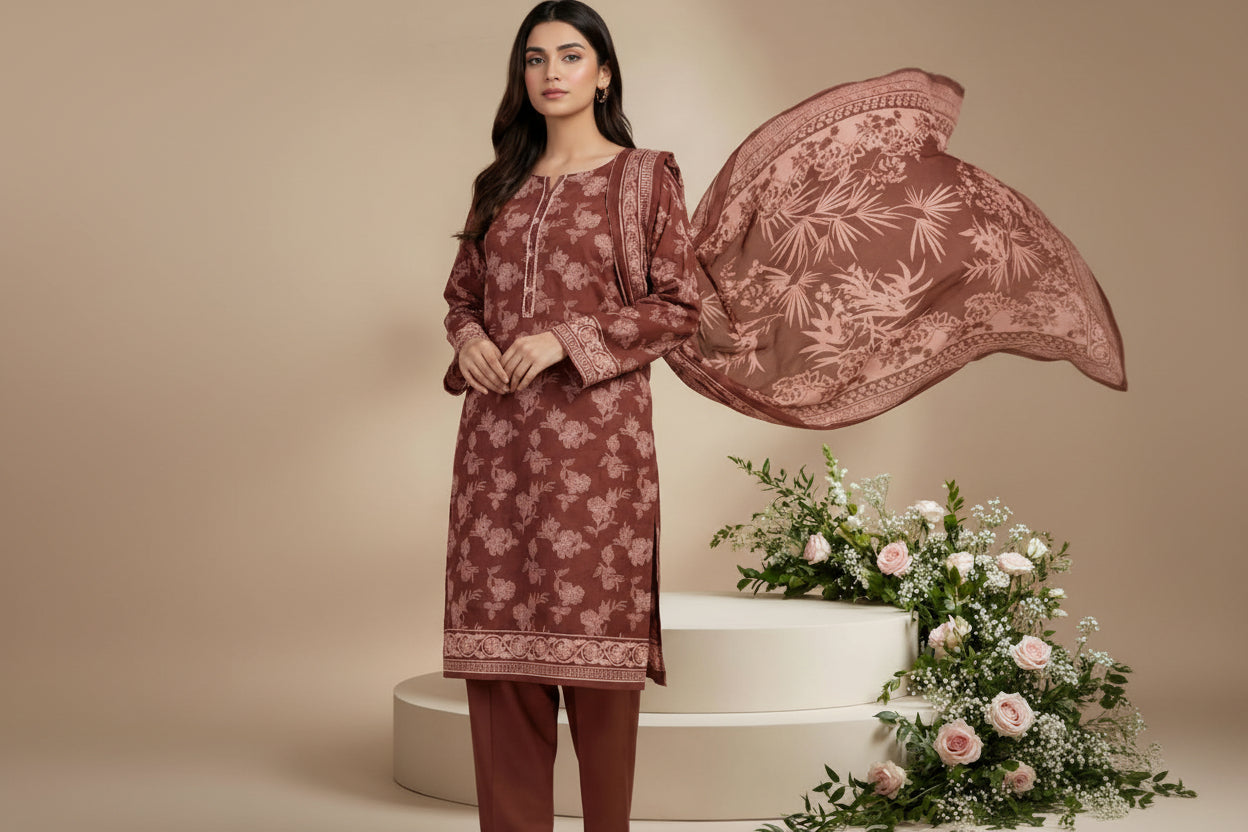 3 PIECE-UNSTITCHED PRINTED LAWN SUIT EDITION 10