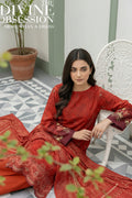 3-PIECE UNSTITCHED DIGITAL PRINTED AND EMBROIDED LAWN SUIT- V3