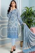 3-PIECE UNSTITCHED DIGITAL PRINTED AND EMBROIDED LAWN SUIT- V4