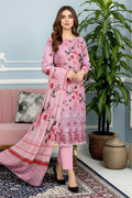 3-PIECE UNSTITCHED DIGITAL PRINTED AND EMBROIDED LAWN SUIT- V6